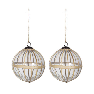 Ornement suspendu de Noël D5 ", boules décoratives pour décoration de fêtes, ensemble de 2