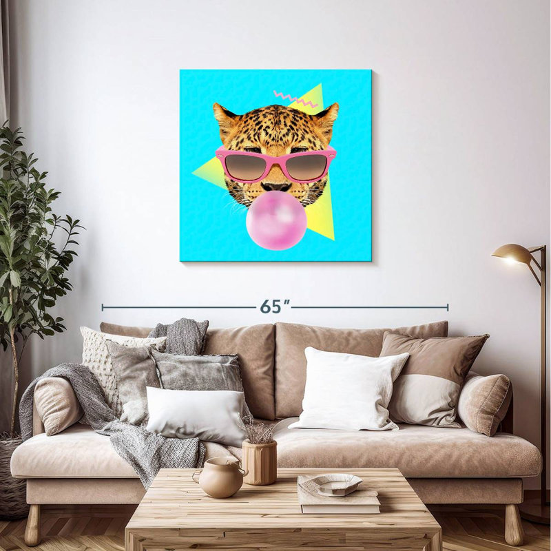 Crowle Bubble Gum Leo, 36" H x 36" W