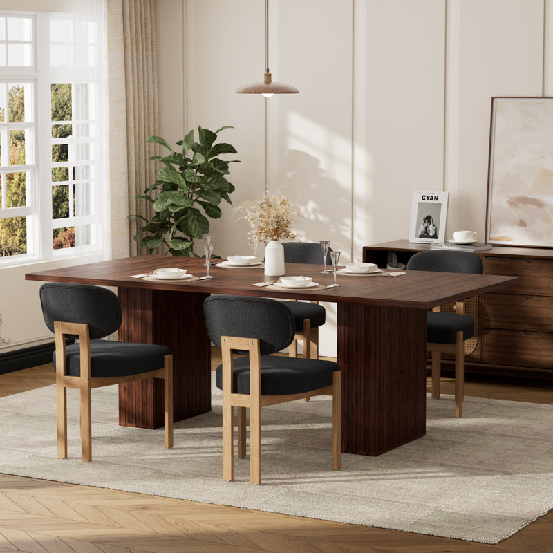 Ensemble de salle à manger 78 po, table de rangement et chaises rembourrées 4/6/8 pour 4 à 8 personnes, salle à manger, cuisine