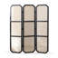 Paravent 3 panneaux en bois massif noir-652195180