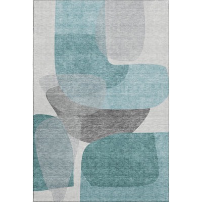 Premium Machine Washable Mayfield AMF2121 Blocks Rug