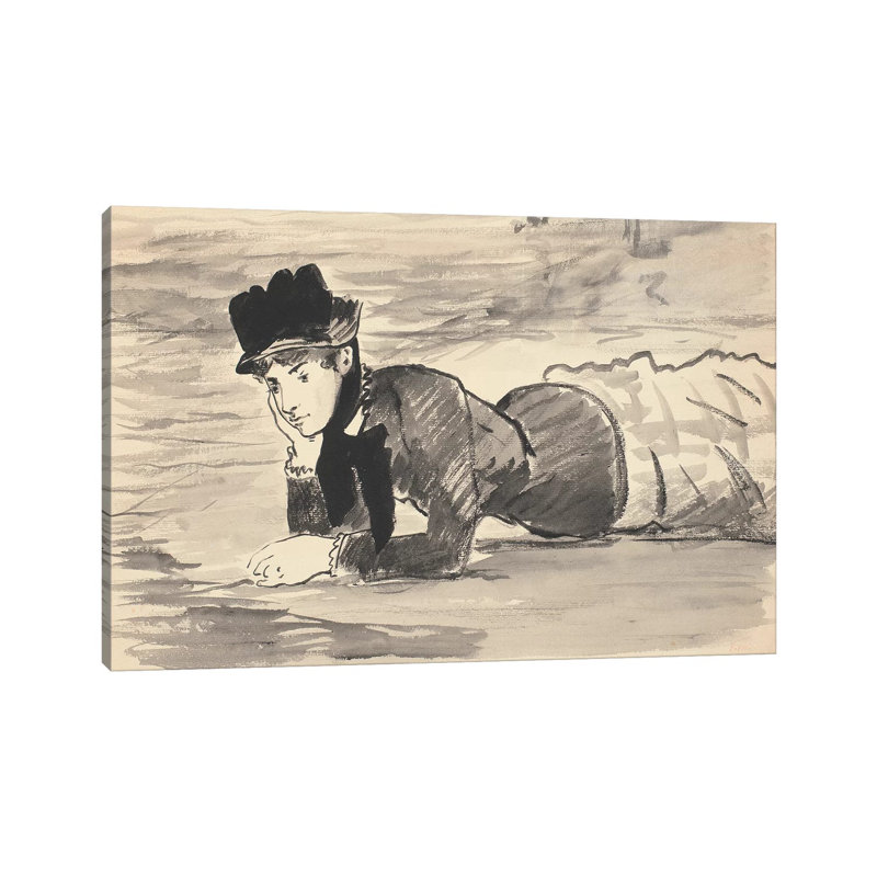 Woman Lying On The Beach (Annabel Lee), C.1881 by Edouard Manet - Wrapped Canvas Gallery-Wrapped Canvas Giclée