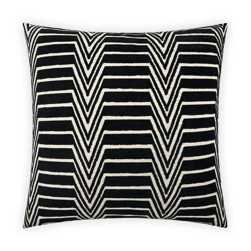 Evora Pillow Cover & Insert, Square 20", Black