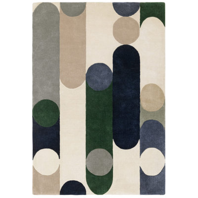 Maleah Hand Tufted Recycled P.E.T Beige/Blue/Green Area Rug
