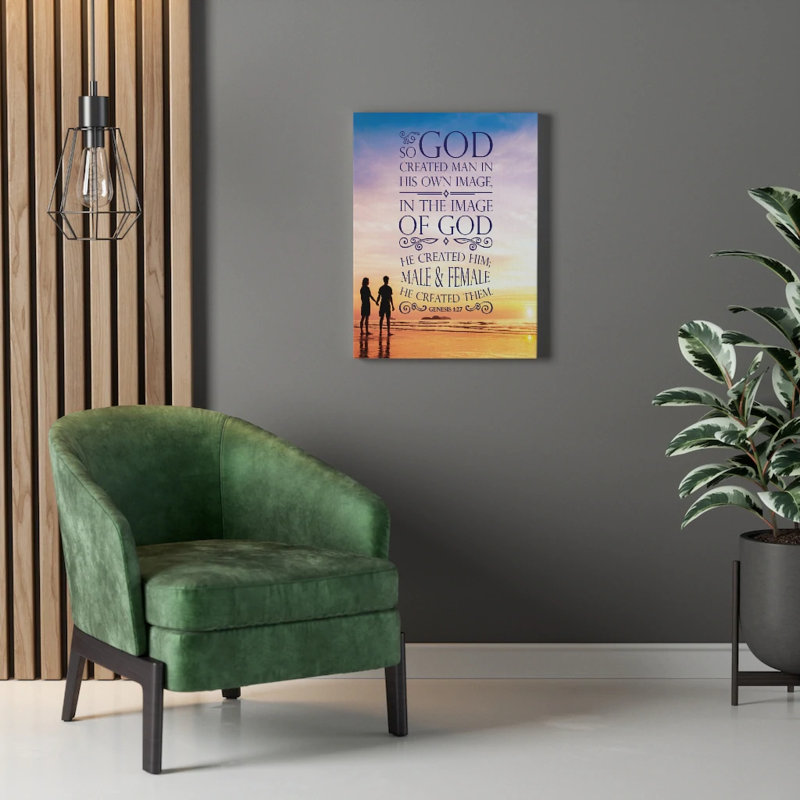 In The Image Of God Genesis 1:27 - Wrapped Canvas Print, 61cm H x 46cm W