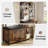 FlowLuxe Industrial Walnut Brown Hall Tree Coat Rack With Bench and Shoe Storage, Mud Room Entryway Storage Furniture-1005091333