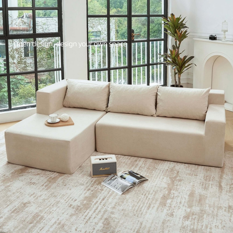 Ensemble de housse pour canapé modulaire antidérapant confortable avec taies d'oreiller pour le salon