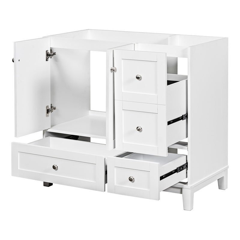 Base de meuble-lavabo simple 35,4 po seulement, Blanc