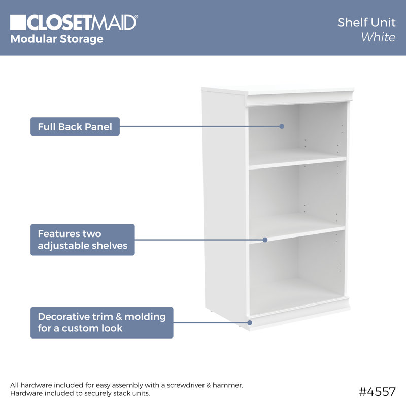 White Laminate 3-Shelf 4-Drawer Modular Closet System