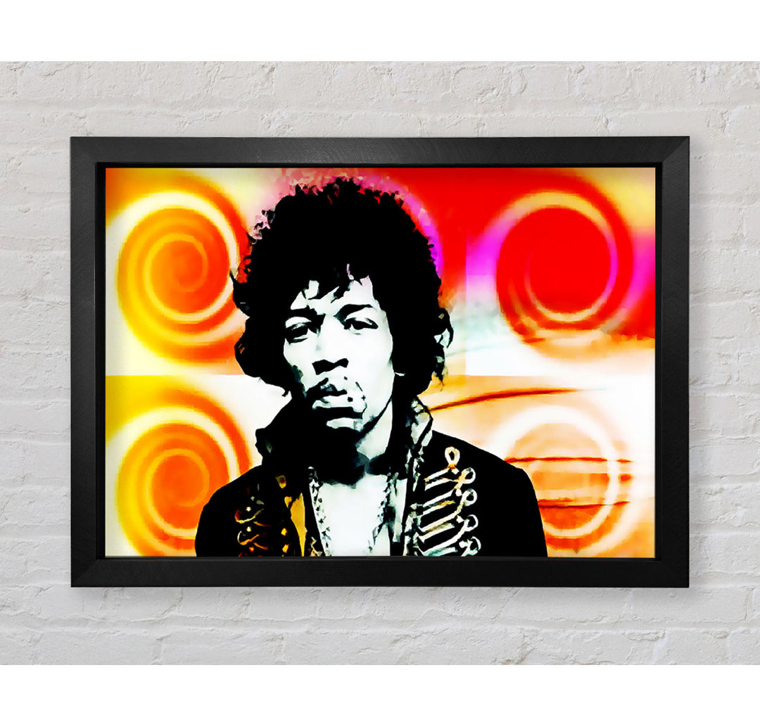 Jimi Hendrix Swirls - Einzelne Bilderrahmen Kunstdrucke