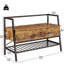 Banc de rangement industriel pour chaussures avec tablettes à 2 niveaux, tabouret avec espace de rangement caché, pour l'entrée -1947815633-1947815636