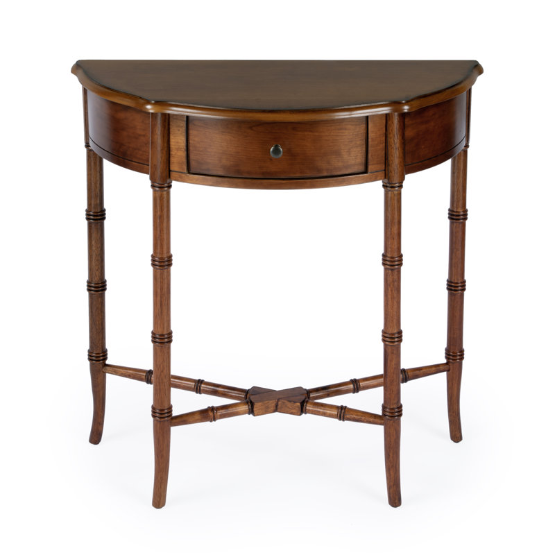Skilling Demilune Console Table, Olive Ash Burl