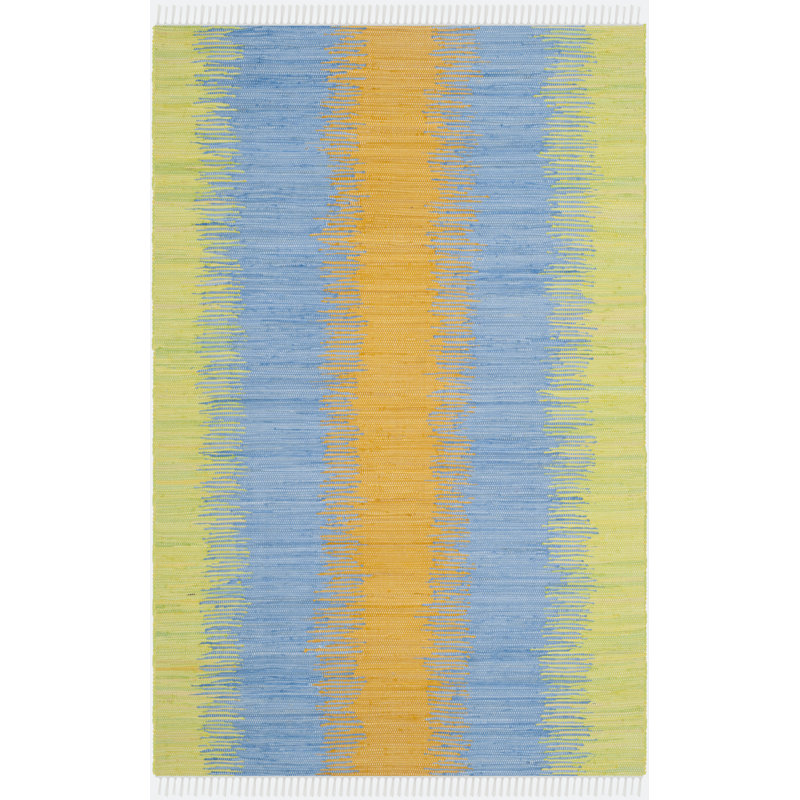 Tapis rayé en coton tissé à la main Paynter, Rectangle 9 pi x 12 pi