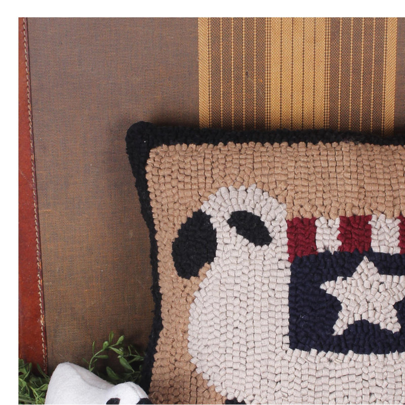 Multi Wool Hooked Reversible Throw Pillow