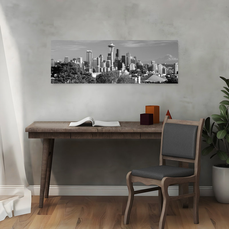 City Viewed From Queen Anne Hill Space Needle Seattle King County Washington State USA by Dan Merkel - Wrapped Canvas Panoramic Print