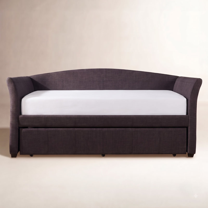 Lit de jour simple avec couchette Kamio, Gris foncé