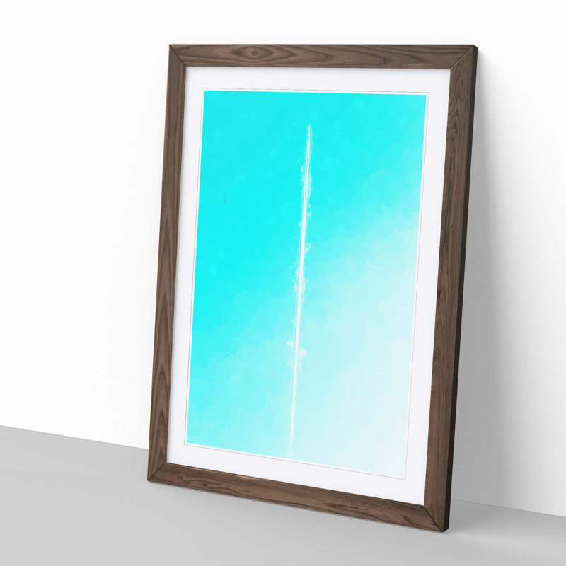 Plane in the Sky - Framed Print, 91cm H x 60cm W x 2cm D, Walnut