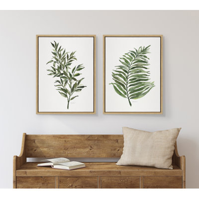 «Green Fern and Ruscus» par Patricia Shaw, ensemble d'art mural sur toile encadrée