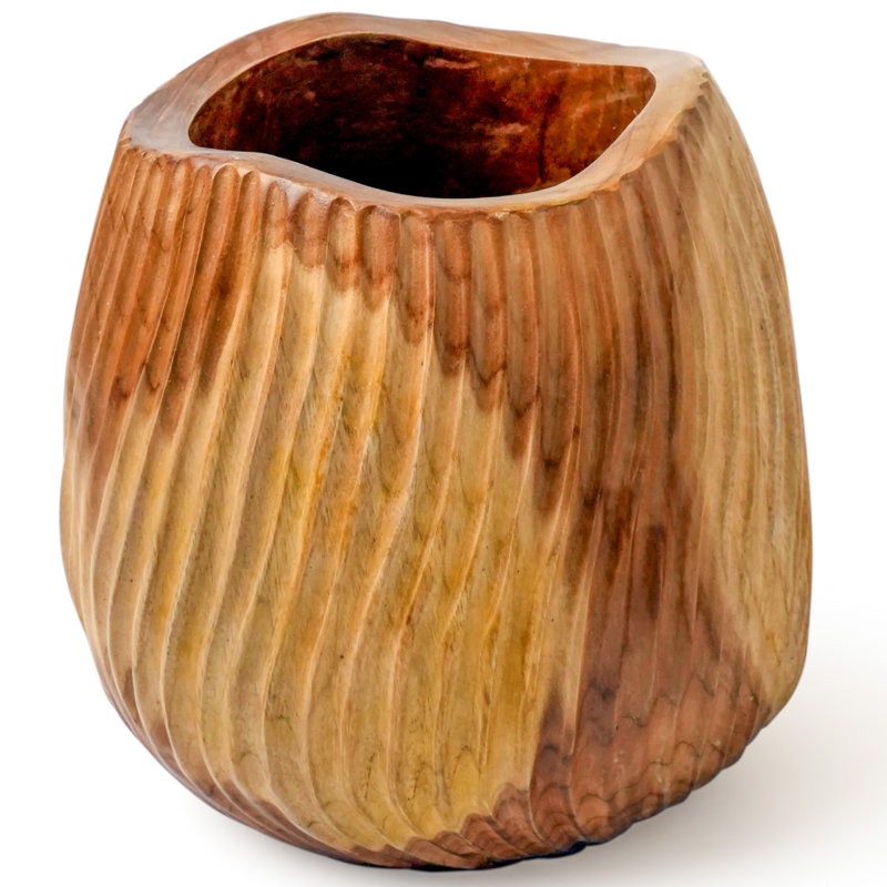 Vase de table en bois 9 po Craw