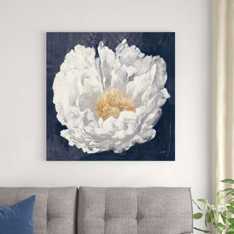 Pivoine sereine marine, H 36 po x l 36 po x P 1,25 po