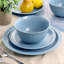 Service de table rond 12 pièces en grès gris chaud-86834245