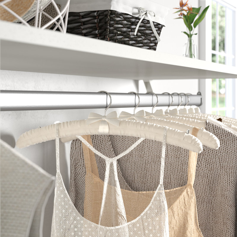 Satin Non-Slip Standard Hanger for Delicates, Ivory