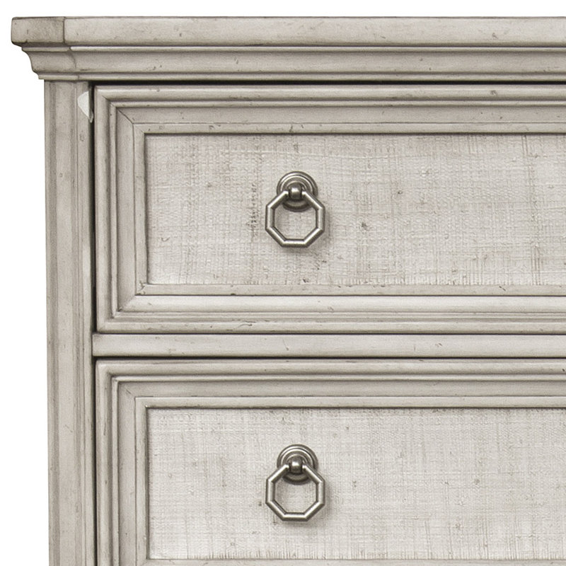 Vanilla Cream Transitional 5-Drawer Lingerie Chest with Felt Lined Drawer