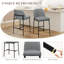 Tabouret de comptoir rembourré d'une hauteur de 25 po avec structure en métal, dossier et repose-pieds-826937586
