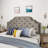 Tufted Upholstered Headboard Queen Size, Solid Wood Head Board With Durable Metal Legs, Adjustable Height Queen Headboard With Nailhead Trim,Fabric Headboard In Modern Button Tuffted Design-458828197