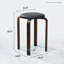  Set of 4 Stackable Bentwood Dining Stools, PU Leather Padded Round Chairs with Solid Birch Frame, Black