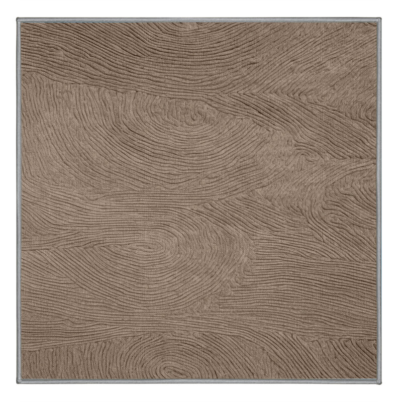 Tapis abstrait gris lavable à la machine, Carré 4 pi