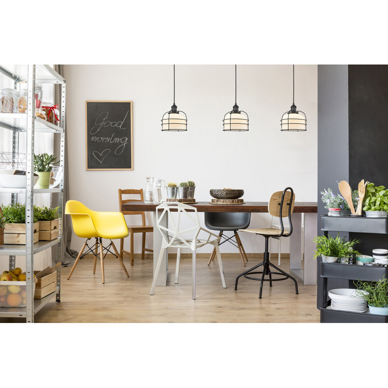 Hanrahan 1 - Light Single Pendant, Matte White Cased, No Bulb Included, Matte Black