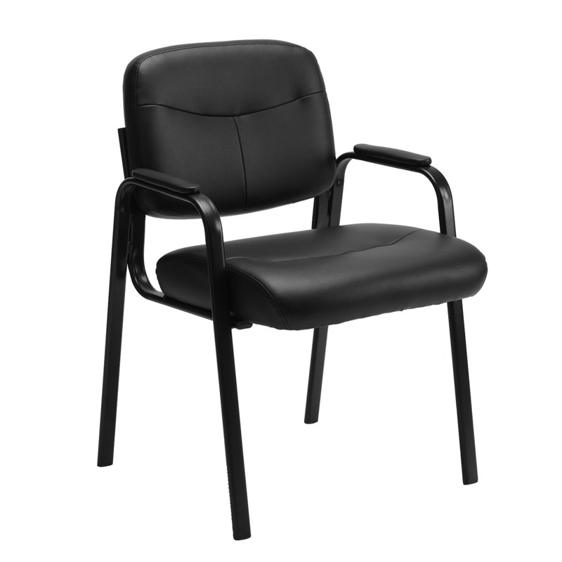 22.24" W Stackable Leather Seat Conference Waiting Room Chair