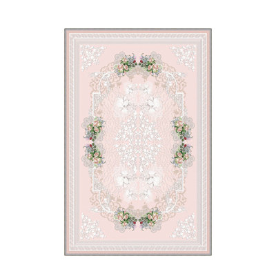 Luxurious Woven Area Rug, 5.9 x 9.2 ft, 100% Polyester, Antibacterial | Non-Slip PVC Felt Dot Underside, 0.3 in Pile Height | Machine Washable, 3D Digital Print, Perfect for Living Room & Bedroom Décor