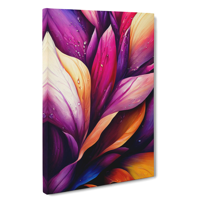 XV1022-4930X Vibrant Flowers No.5 - Print, Wrapped Canvas, 50cm H x 35cm W, No Matte