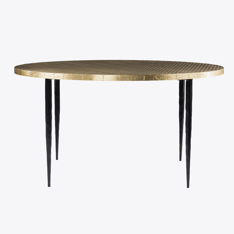 Round Cocktail Table With Embossed Top