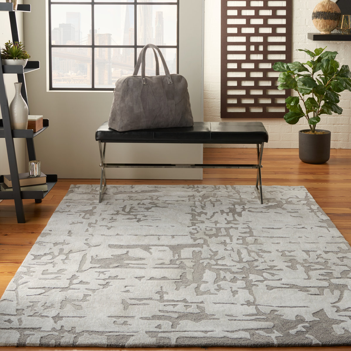 Ivy Bronx Lavonne Hand-Tufted Ivory/Gray Area Rug | Wayfair