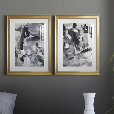 «Black & White Mix III», ensemble de 2 impressions encadrées