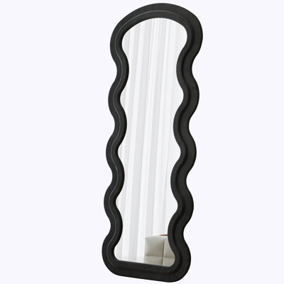 Flannel Full Length Wave Floor Mirror Hanging Or Against The Wall For Bedroom Living Room