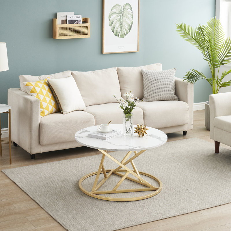 Frame Coffee Table, White/Gold