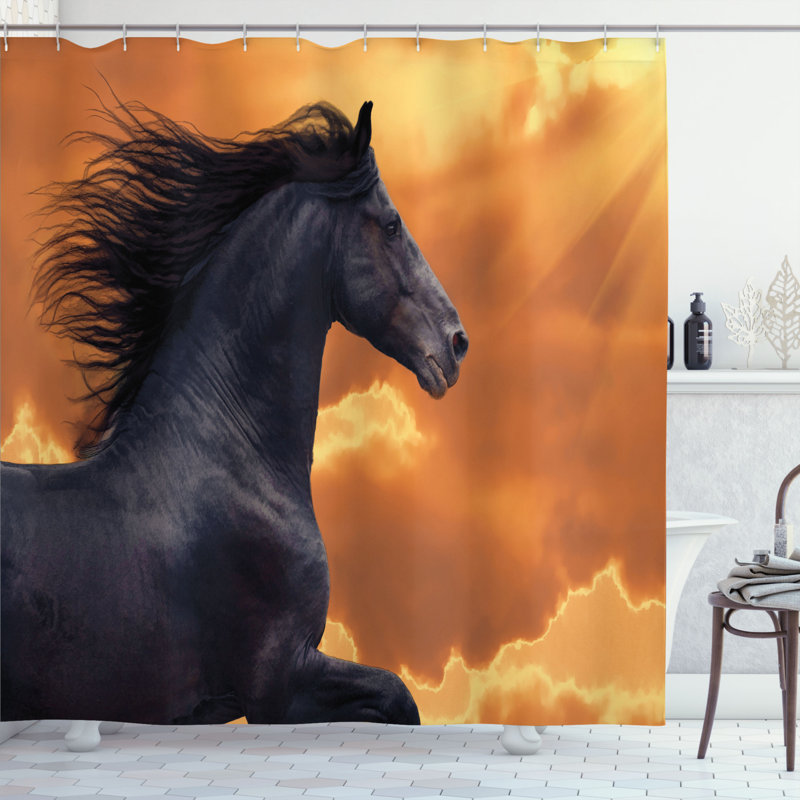 Shower Curtain with Hooks Included, 70" H x 69" W