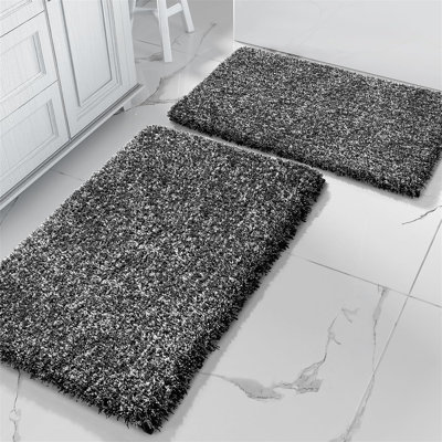 5 Piece Soft Absorbent Microfiber Bath Rug Set with Non-Slip Backing