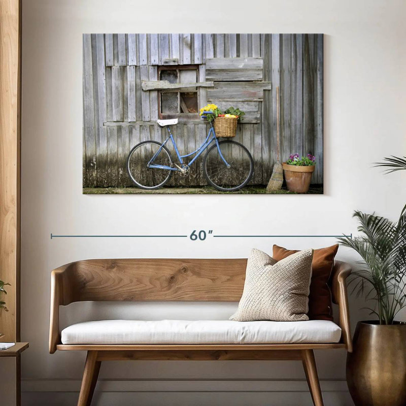 Mehar Barnyard Blue Bike, 32" H x 48" W