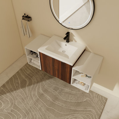 Meuble-lavabo mural simple 48 po avec plateau en résine