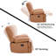 Fauteuil inclinable manuel en simili cuir Brisen de 44,5 po de largeur Brisen-124005747