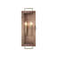 Lanterne murale d'extérieur 24 po à 2 lumières en cuivre antique avec accents en laiton avec panneaux en verre transparent 24 po