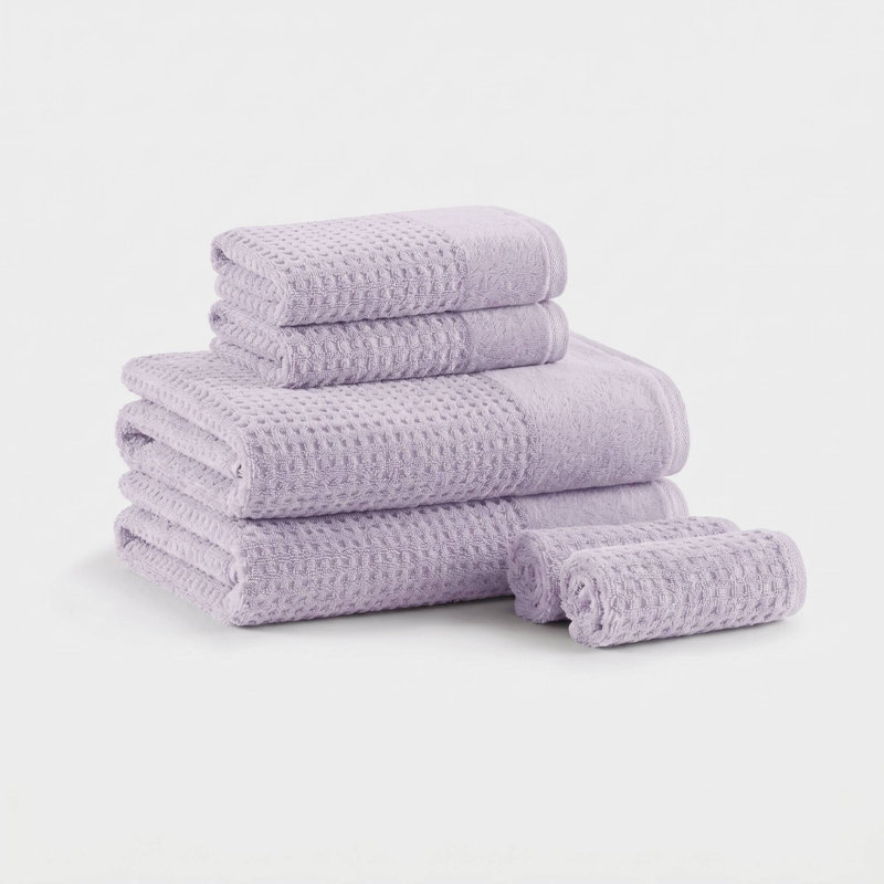 Ensemble de serviettes de bain en jacquard de coton Spa 6 pièces, Lilac