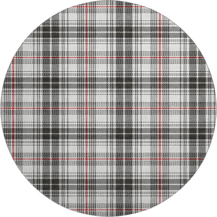 Premium Machine Washable Lyndhurst AMF993 Plaid Rug