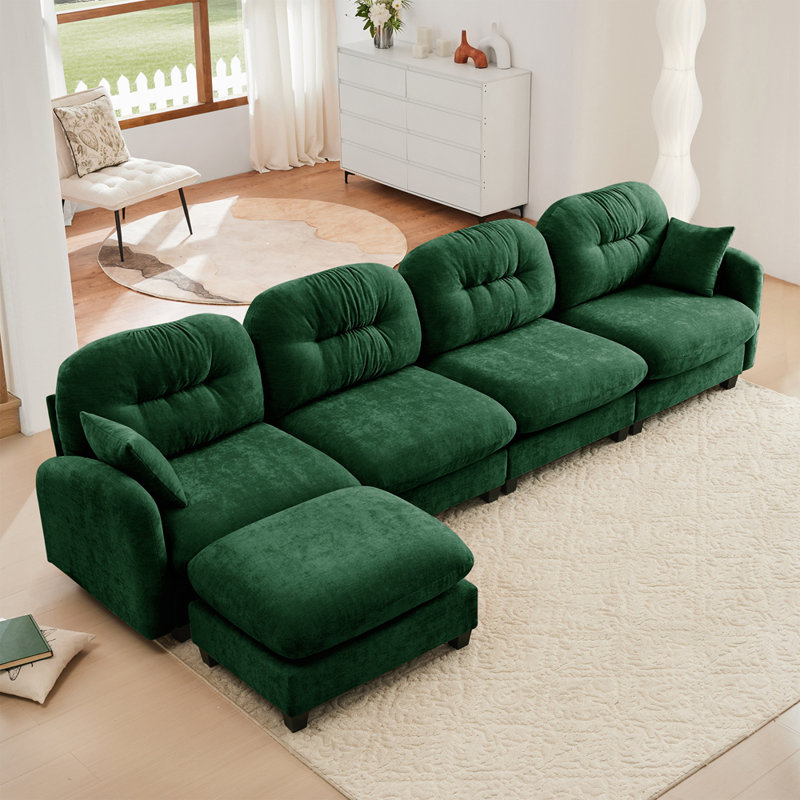 Canapé modulaire modulaire avec tissu chenille de qualité supérieure et conception ergonomique pour des sièges flexibles et confortables