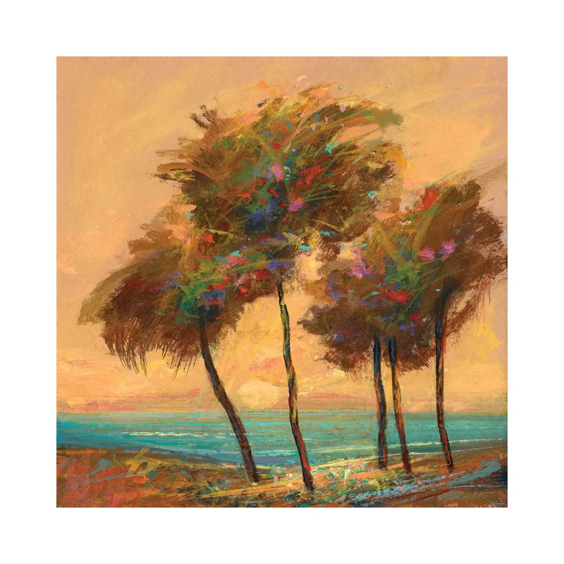Palms Setting Sun by Michael Tienhaara - Wrapped Canvas Gallery-Wrapped Canvas Giclée, 30.48 cm H x 30.48 cm W